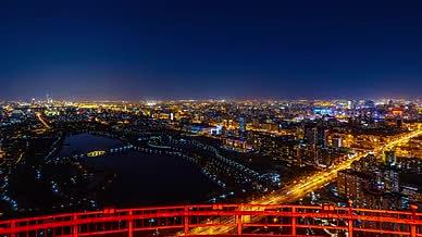 8K大气延时俯瞰北京全景城市天际线夜景视频的预览图
